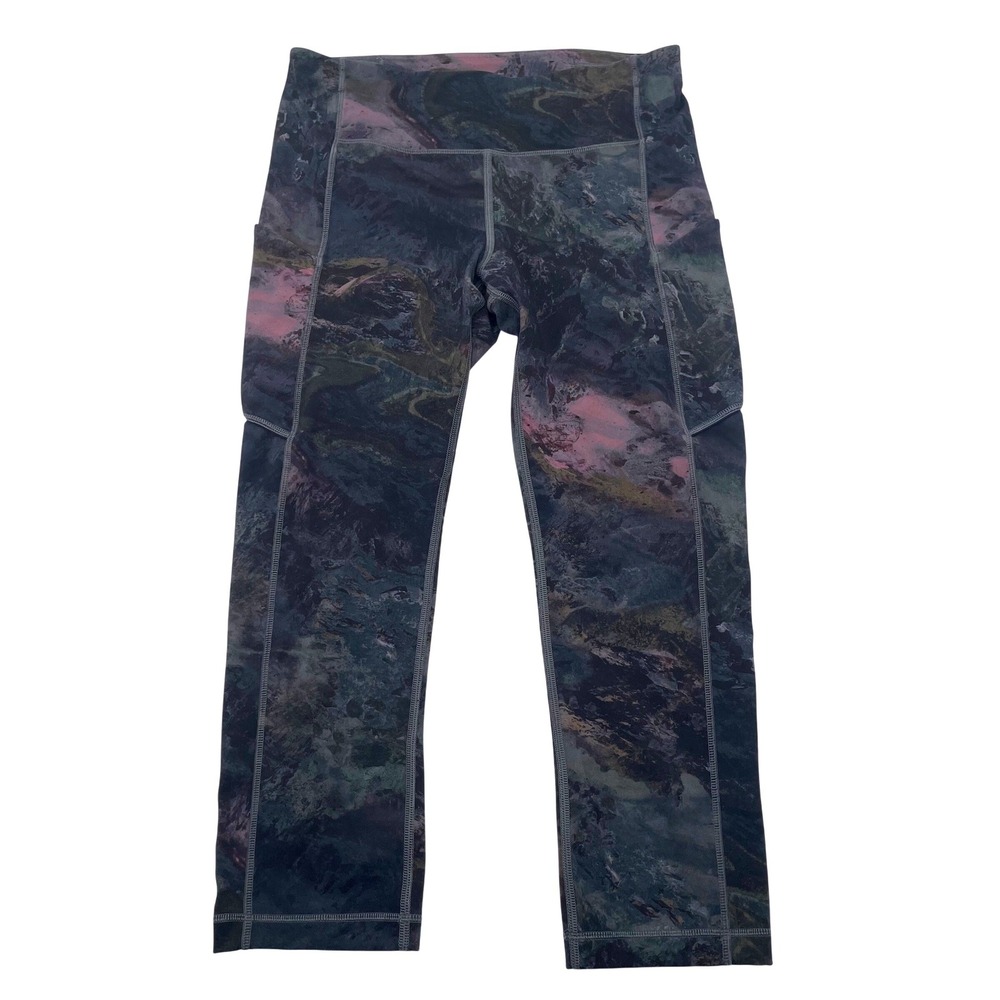 Lululemon Speed Up Crop Lunar Rock Multi Abstract Marble Leggings Size 6